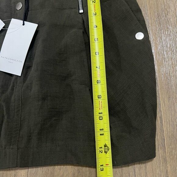 Faith Connexion Paris Linen Blend Skirt‎ Size 4 Army Green - Picture 5 of 13